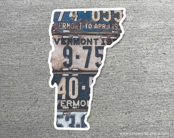 Vermont Vintage License Plate Sticker Waterproof Vermont Road Trip Vinyl Sticker