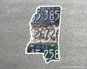 Mississippi Vintage License Plate Sticker Waterproof Mississippi Road Trip Vinyl Sticker