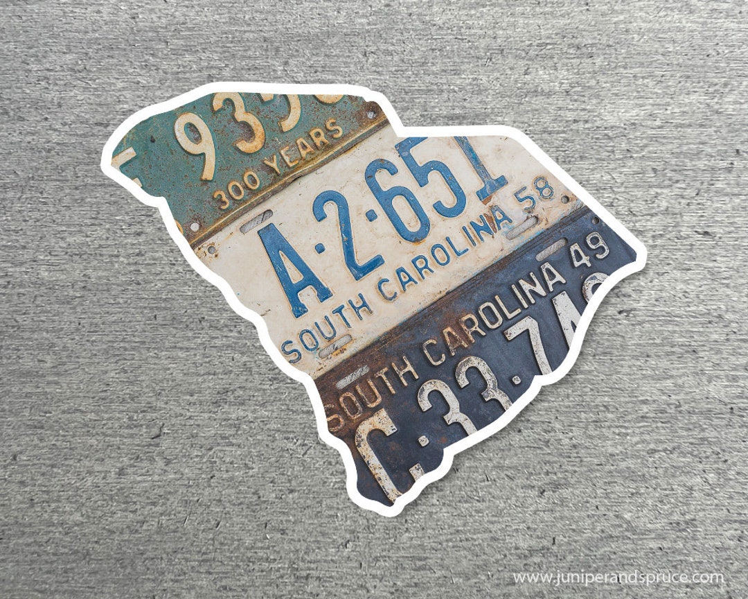 Sc Llr Sticker South Carolina Vintage License Plate Sticker Waterproof South Carolina ...