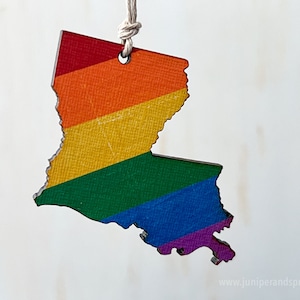 Louisiana Handmade Gift For Friend Pride Ornament Handmade Christmas Ornament LGBTQ Rainbow Louisiana Fridge Magnet Gay Louisiana Gift