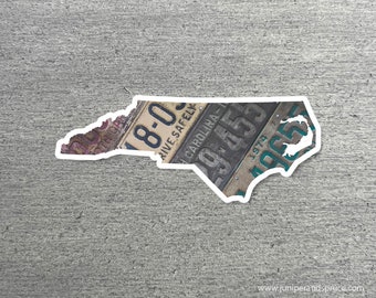 North Carolina Vintage License Plate Sticker Waterproof North Carolina Road Trip Vinyl Sticker