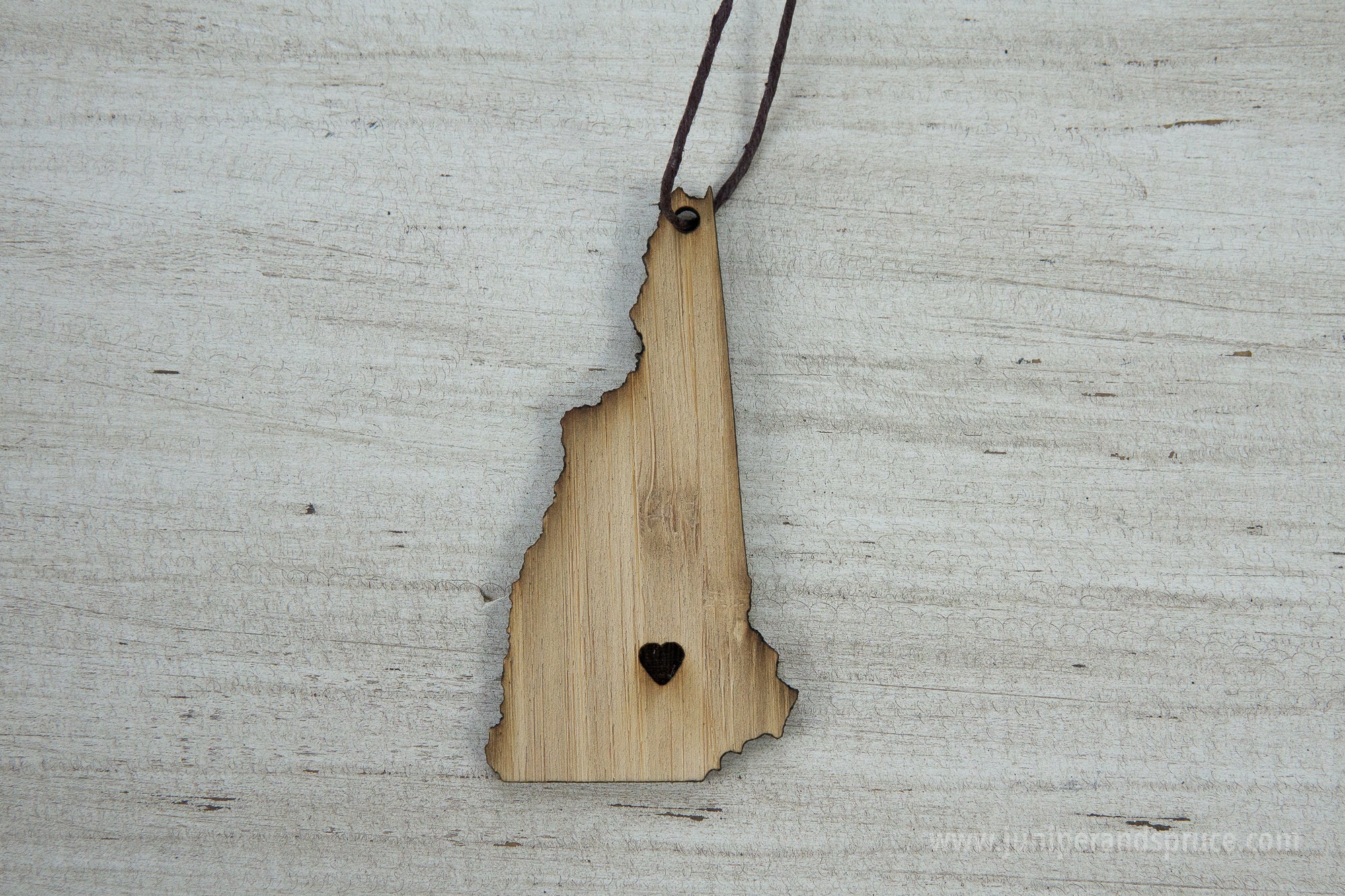 New Hampshire Outline Ornament | Rustic Wood | Heart Home | New ...