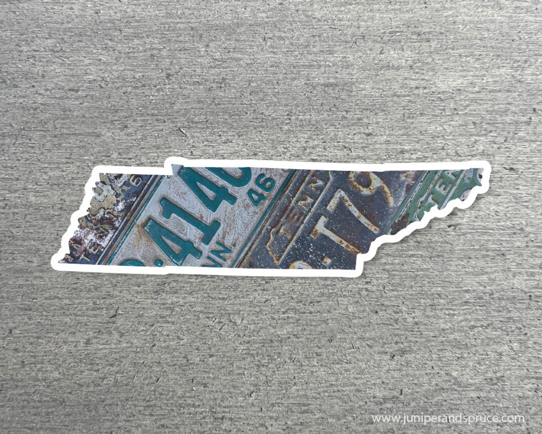 Tn Plate Sticker Tennessee Vintage License Plate Sticker Waterproof Tennessee Road Trip ...