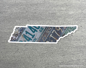 Tennessee Vintage License Plate Sticker Waterproof Tennessee Road Trip Vinyl Sticker