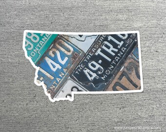 Montana Vintage License Plate Sticker Waterproof Montana Road Trip Vinyl Sticker