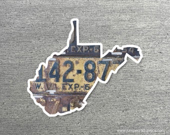 West Virginia Vintage License Plate Sticker Waterproof West Virginia Road Trip Vinyl Sticker