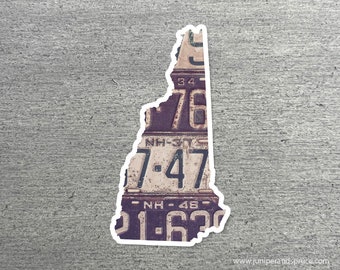 New Hampshire Vintage License Plate Sticker Waterproof New Hampshire Road Trip Vinyl Sticker