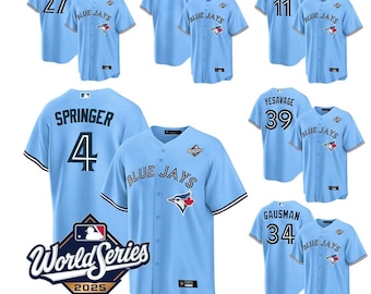 Personalized Toronto BlueJays Blue 2025 World Series Jersey,Customized Stitched Name & Number Shirt Gift for Men Kids and Baseball Fans
