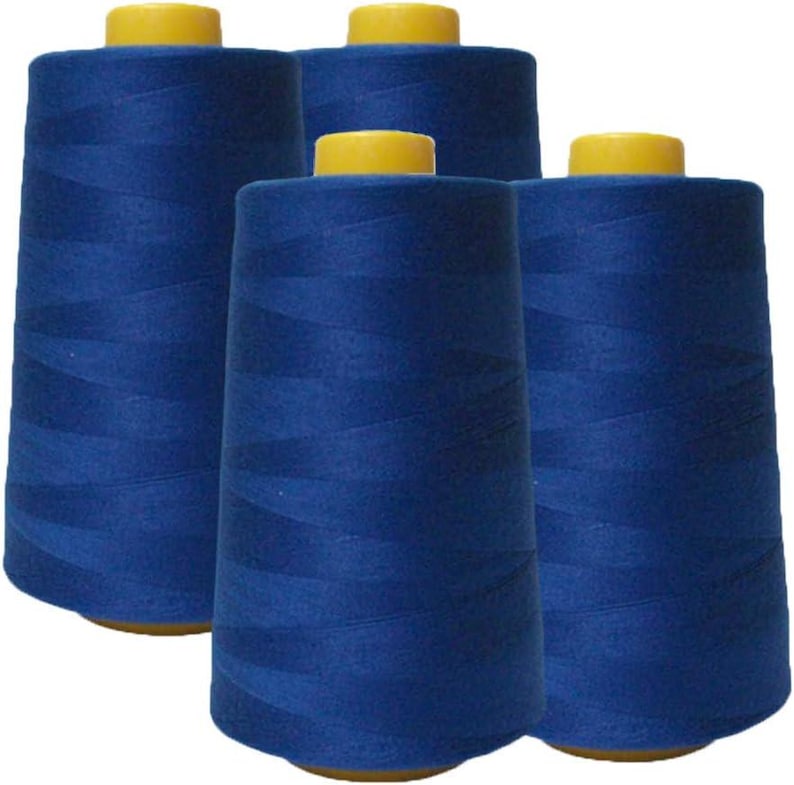 4-pack Royal Blue All Purpose Sewing Thread Cones (6000 Yards Each) of ...