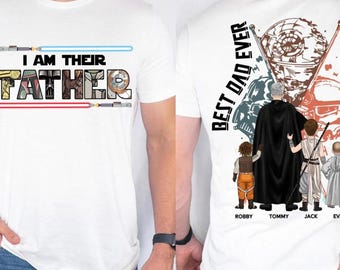 Camiseta personalizada para papá, camiseta "Soy su padre", camiseta para el día del padre de Star Wars, camiseta personalizada para papá, camiseta con sable de luz, camiseta para el día del padre