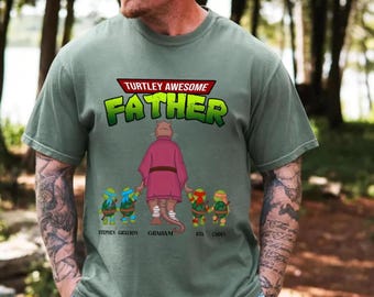 Camiseta personalizada Turtley Daddy, regalo personalizado para el Día del Padre.