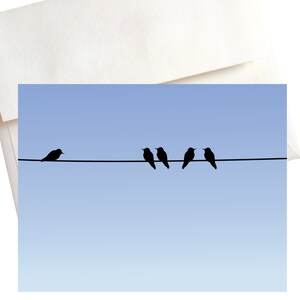 Birds on a Wire – Sunset Silhouette Note Cards (Box of 8)