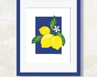 Lemons Giclée Art Print | Lemon Art | Art Print | Wall Decor | Fruit Poster | Fruit Print | Farmhouse | Country | Giclée Print