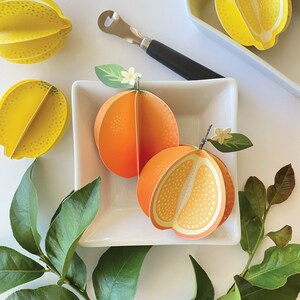 Handmade Paper Lemons, Set of 2 Decorative Objects Paper Art Decorative Accent Cottagecore image 5