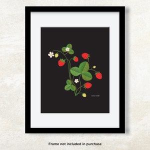 Strawberry Art Print  | Fruit Print | Strawberries | Strawberry Illustration |  Fruit Print | Berry Botanical