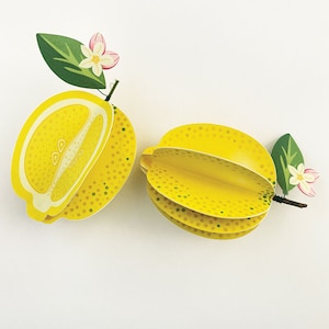 Handmade Paper Lemons, Set of 2 Decorative Objects Paper Art Decorative Accent Cottagecore image 1