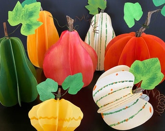 DIY Paper Pumpkins & Gourds: Crafting Template (Digital Download)