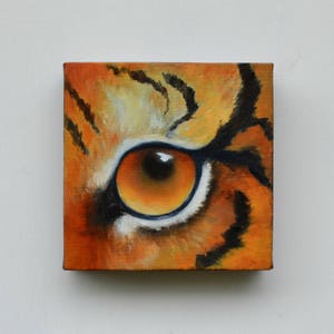 Original oil painting on canvas, tiger painting, wall art, home decor Eye See You series fourteen image 1