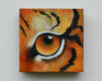 Original oil painting on canvas, tiger painting, wall art, home decor - Eye See You series fourteen