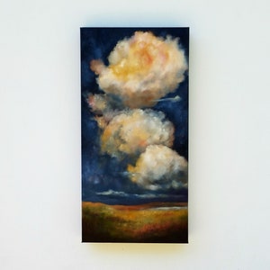Landscape painting, cloud painting, original oil painting, jewel tone painting, original art - Jewel Sky 2