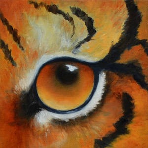 Original oil painting on canvas, tiger painting, wall art, home decor Eye See You series fourteen image 2