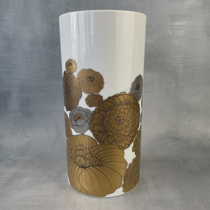 Große Rosenthal-Vase, Deutschland, Porzellan von Alain Le Foll, vergoldeter Blumendekor, Vintage-Design, Sammlung