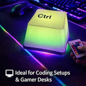 Lampada tasto "ctrl key" LED, ideale per programmatori | Keycaps "Ctrl Key" LED Lamp, tech desk decor, coding setup
