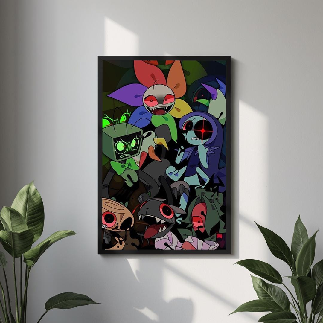 Dandys World Collage Poster | Roblox Inspired Wall Art | Dark Gaming ...