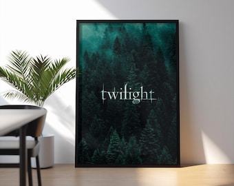 Twilight Poster | Moody Forest Movie Wall Art | Dark Green Aesthetic Print | Gothic Bedroom Decor | Vampire Film Fan Gift