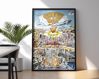 Green Day Dookie Album Poster | Punk Rock Wall Art | 90s Music Print | Band Room Decor | Alternative Rock Album Cover Gift