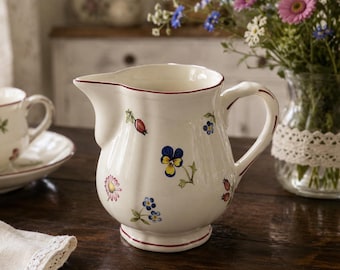 Vintage Villeroy & Boch Petite Fleur Creamer Pitcher Vitro-Porcelain Floral Milk Jug – Made in Germany