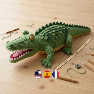 Alligator Crochet Pattern PDF | Crocodile Amigurumi Pattern | Realistic Reptile Plush Toy | Beginner-Friendly 3in1 Bundle | Multi Languages