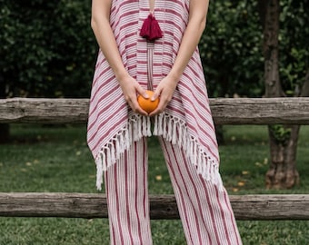 Woven Vest, Handmade Boho Long Vest, Artisan Sleeveless Cardigan, Mexican Textile Vest, Statement Layering Piece