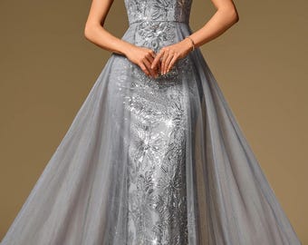 Vestido de noche con lentejuelas: elegante vestido largo de tirantes finos para fiestas formales y cumpleaños.