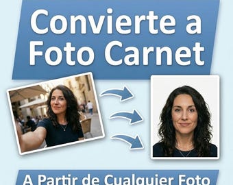 Foto Tipo Carnet con IA, Digital Lista para Imprimir, Cualquier Selfie, Fondo Neutro, Formato 4x6