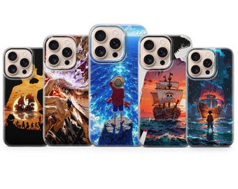 Ein Stück Handyhülle Anime Ruffy Pirate Cover für iPhone 17 Pro Max, 16e, 15, 14, 13 & Samsung S26 Ultra, S25 FE, A57, A56, Pixel 10, 9A