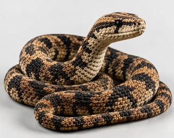 Realistyczny wzór na szydełkowego węża w formacie PDF, samouczek tworzenia amigurumi gadów, jakość kolekcjonerska