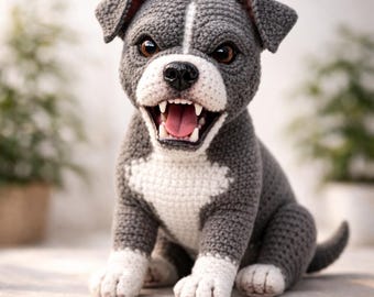 Realistyczny wzór na szydełkowego pitbulla – samouczek tworzenia muskularnego psa amigurumi (PDF)