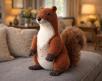 Realistyczny wzór na szydełko: wiewiórka – Amigurumi, leśne zwierzątko w formacie PDF