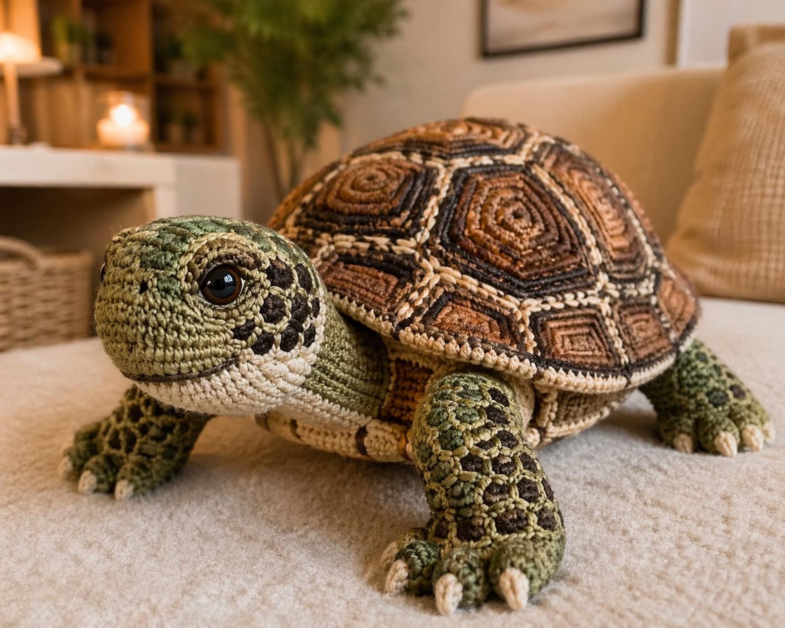 Life Like Shell Cast Realistic Crochet Turtle Pattern – Lifelike Amigurumi Tortoise, Natural ...