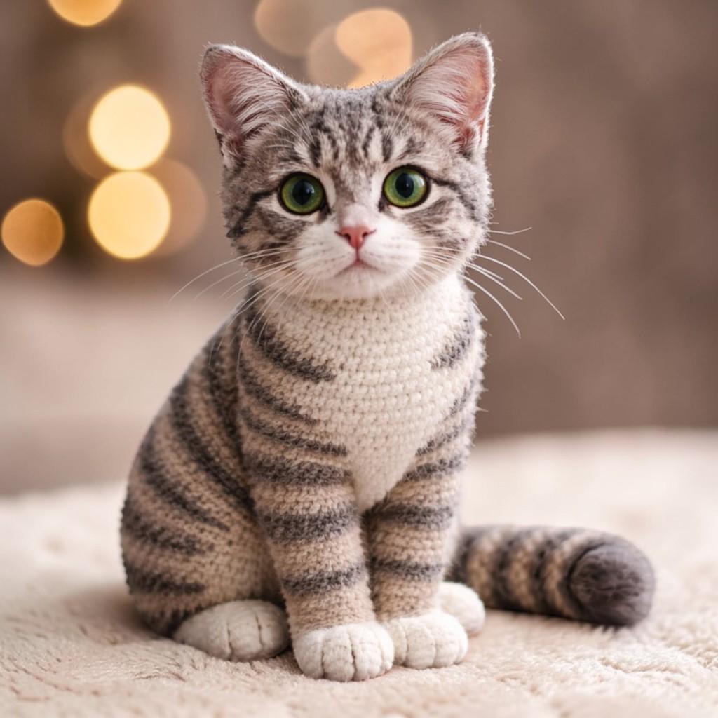 Tabby Pattern Circular Realistic Tabby Cat Crochet Pattern – Amigurumi Animal PDF (advanced ...