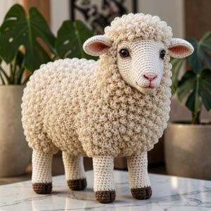 Realistic Sheep Crochet Pattern PDF, Meadow Wool Amigurumi, Farm Animal Plush Toy