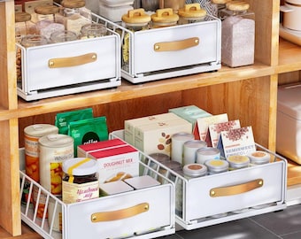 Pull Out Cabinet Organizer Sliding Drawer Shelf for Kitchen Pantry Storage Single Tier Cabinet Organizer Under Sink Storage Rack