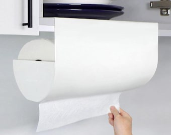 Under Cabinet Paper Towel Holder Space Saving Kitchen Organizer Wall Mounted Paper Towel Rack Hanging Holder Modern Minimalist Storage
