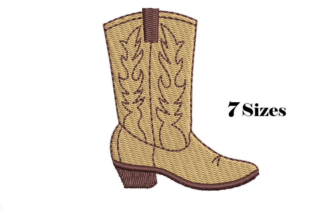 Cowboy Boot Machine Cowboy Boot Embroidery Design, Mini Western Boot, Machine Embroidery ...