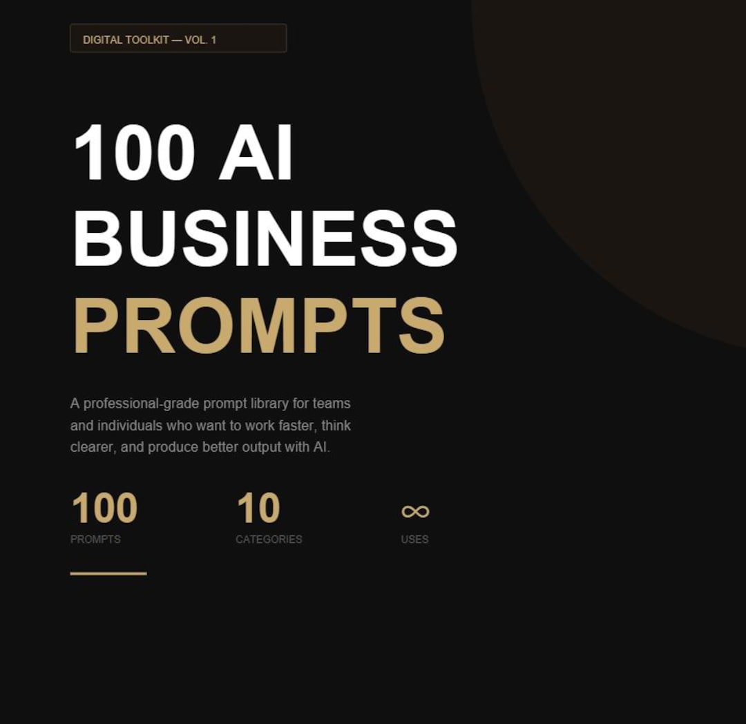 100 AI Business Prompts | Prompt Pack for Work | Productivity Templates ...