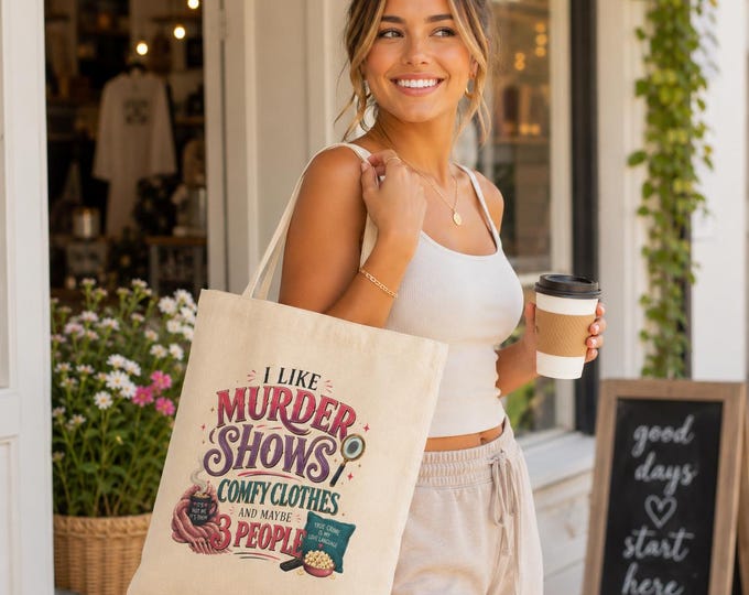 I Like Murder Shows Comfy Clothes Tote Bag | True Crime Design