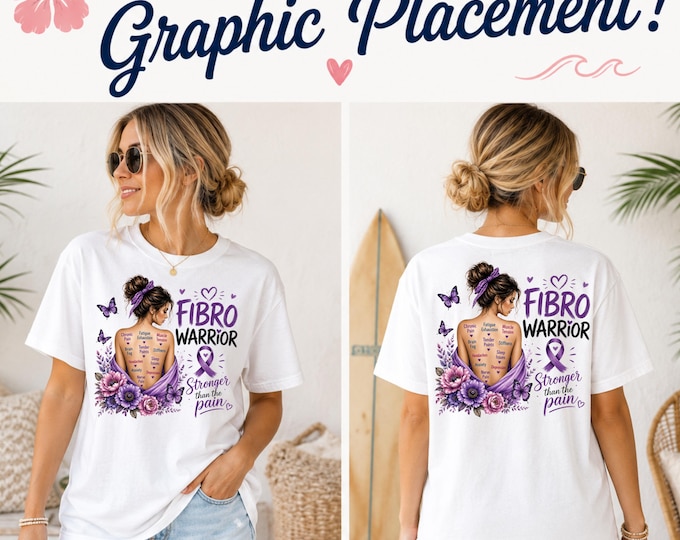 Fibromyalgia Warrior Shirt | Purple Ribbon Awareness Tee | Stronger than the Pain | Chronic Pain Support Gift | Fibro Awareness Tee