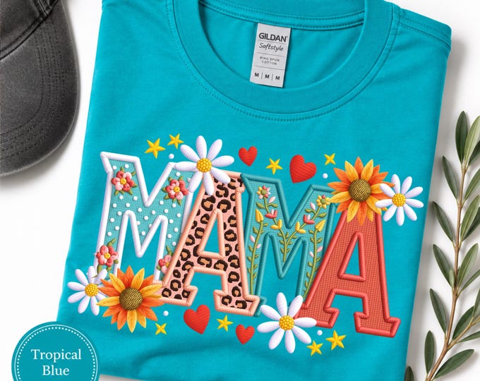 Mama Floral Graphic Tee | Soft Cotton, Relaxed Fit Mom Shirt