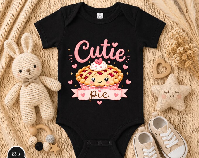 Cutie Pie Baby Onesie | Cute Baby Bodysuit | Baby Girl Boy Outfit | Sweet Baby Shower Gift | Cute Food Pun Baby Gift